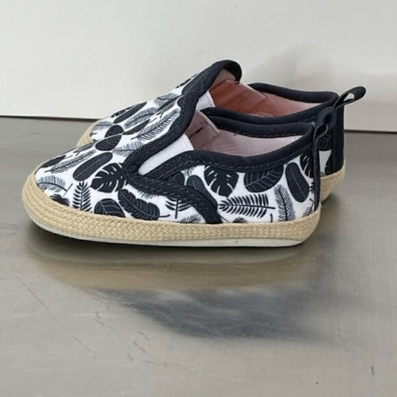 Gold bug loafer boat shoes blue gray leaf palm 9-12 months baby excellent - Picture 5 of 6